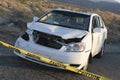 Damaged Car Behind Warning Tape Royalty Free Stock Photo