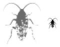 Damaged Cockroach Halftone Dotted Icon