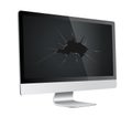 Damaged computer - broken monitor glass Royalty Free Stock Photo