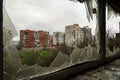 Damaged and destroyed civilian houses in Bakhmut