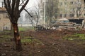 Damaged and destroyed civilian houses in Bakhmut