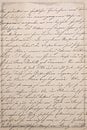 Distressed antique hand written letter on sepia paper