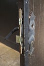 Damaged door after housebreaking Royalty Free Stock Photo