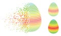 Damaged Dot Halftone Abstract Egg Spectrum Stripes Icon Royalty Free Stock Photo