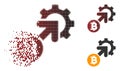 Damaged Dot Halftone Bitcoin Integration Cog Icon