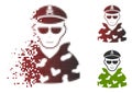 Damaged Dot Halftone Swat Soldier Icon with Face Royalty Free Stock Photo