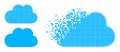 Damaged Dotted Cloud Icon with Halftone Version