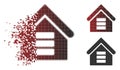 Damaged Dotted Halftone Data Center Building Icon