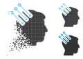 Damaged Dotted Halftone Neuro Interface Icon