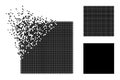 Damaged Pixel Square Icon with Halftone Version