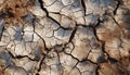 Damaged, eroded land dry, barren, dead nature Extreme environmental damage generated by AI