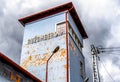 Damaged facade of old building of train station in city Ruzomberok at Slovakia