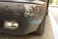 Damaged front bumper