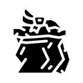 damaged gift glyph icon vector illustration