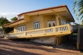 Damaged house after an earthquake in Yauco, Puerto Rico