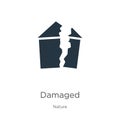 Damaged icon vector. Trendy flat damaged icon from nature collection isolated on white background. Vector illustration can be used