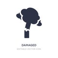 damaged icon on white background. Simple element illustration from Nature concept