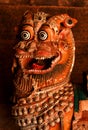 A damaged idol that is called yali vahana in the ancient Brihadisvara Temple in Thanjavur, india.