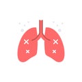 Damaged or infected lung Flat icon, Vector