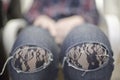 Damaged jeans