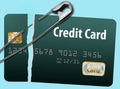 Damaged and mended credit card