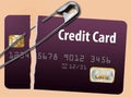 Damaged and mended credit card Royalty Free Stock Photo