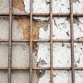 Damaged metal background with grate Royalty Free Stock Photo
