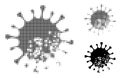 Damaged Microbe Halftone Dotted Icon