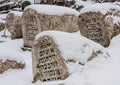 The Damaged OId Jewish Cemetery during siege of Sarajevo by Serbs.