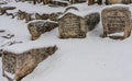 The Damaged OId Jewish Cemetery during siege of Sarajevo by Serbs.