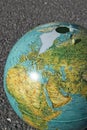 Damaged old world globe map Royalty Free Stock Photo