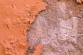 Damaged Painted Orange Brown Old Wall Background Texture. Royalty Free Stock Photo