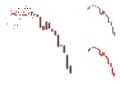 Damaged Pixel Halftone Candlestick Falling Acceleration Chart Icon Royalty Free Stock Photo