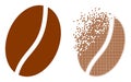 Damaged Pixel and Original Coffee Bean Icon