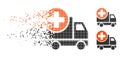 Damaged Pixelated Halftone Medical Delivery Icon