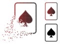 Damaged Pixelated Halftone Spades Gambling Card Icon