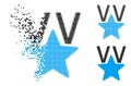 Damaged Pixelated Halftone Star Victory Award Icon