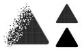 Damaged Pixelated Rounded Triangle Glyph with Halftone Version