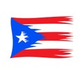 Damaged Puerto Rican flag Royalty Free Stock Photo