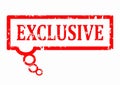 Damaged red stamp with the word exclusive Royalty Free Stock Photo