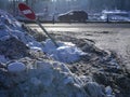 Damaged Road Sign Royalty Free Stock Photo