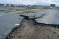 Damaged road after tsunami palu in 28 september 2018