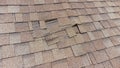 Damaged roof shingles causing water leak Royalty Free Stock Photo