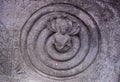 Damaged sculpture on ceiling of Cave Temples, Badami, Karnataka, India