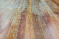 Damaged seasoned wooden floor plank with scratch marks needs res
