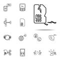 Damaged sim card icon. Telecommunication icons universal set for web and mobile Royalty Free Stock Photo