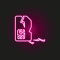 Damaged sim card neon style icon. Simple thin line, outline vector of telecommunication icons for ui and ux, website or mobile Royalty Free Stock Photo