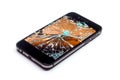 Damaged Smartphone with Broken Glass Display, Isolated on Transparent Background. AI