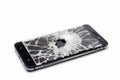 Damaged Smartphone with Broken Glass Display, Isolated on Transparent Background. AI