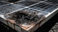 Damaged solar panel with burnt surface detail Royalty Free Stock Photo